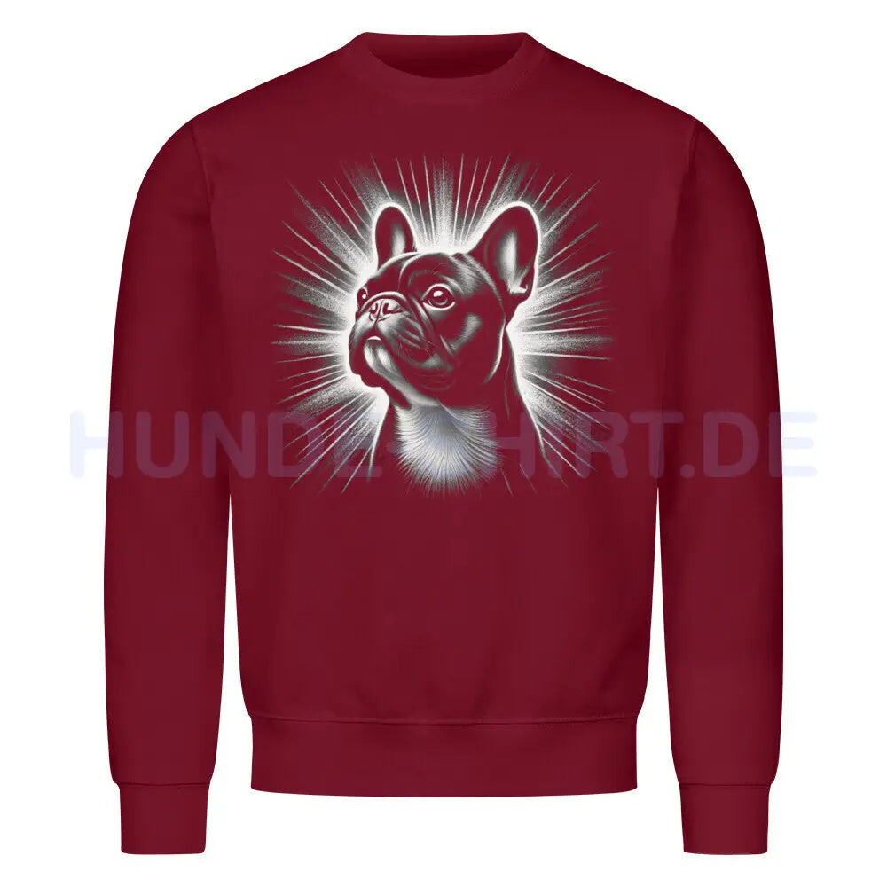 Premium Sweatshirt "Französische Bulldogge - Bright" Burgunder – hunde-shirt.de