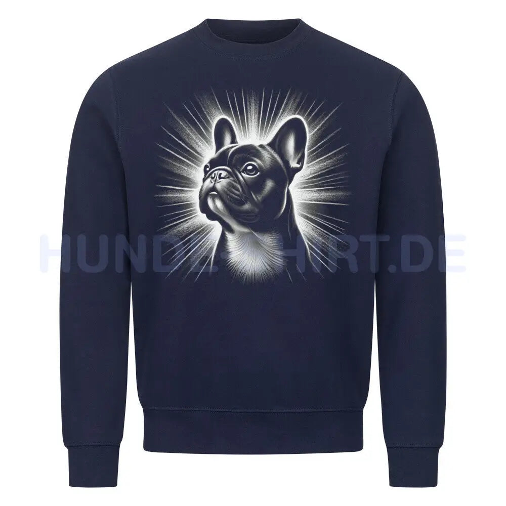 Premium Sweatshirt "Französische Bulldogge - Bright" Navy Blue – hunde-shirt.de