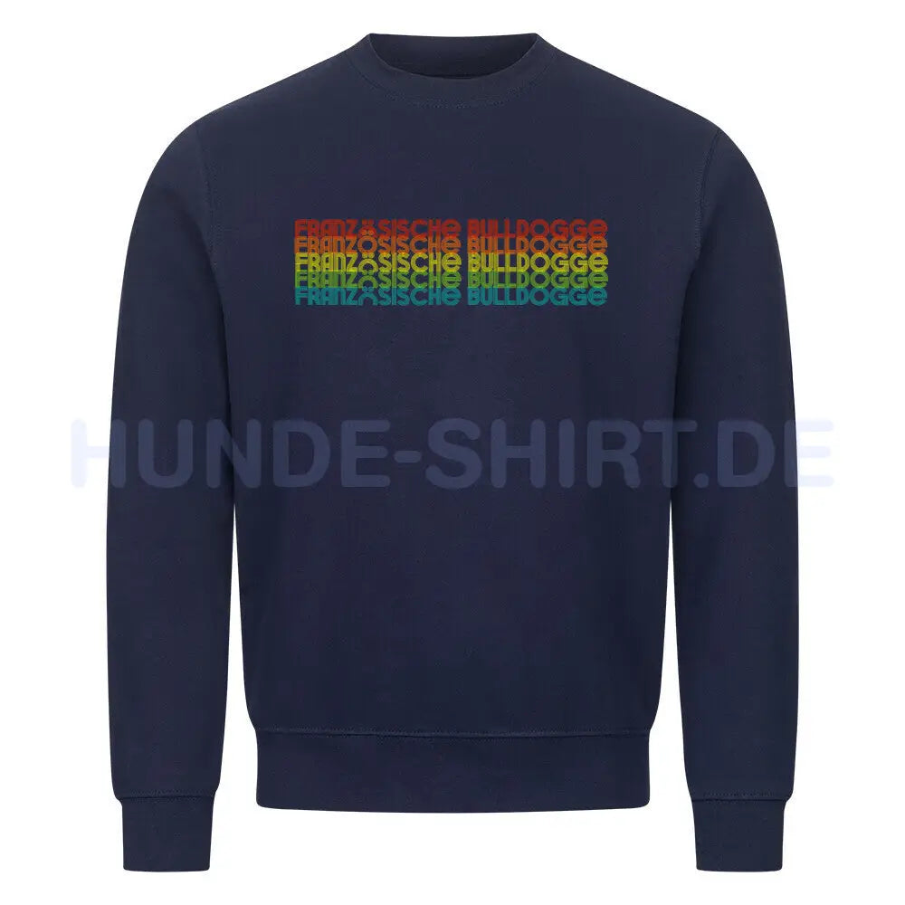 Premium Sweatshirt "Französische Bulldogge - RETRO" Navy Blue – hunde-shirt.de