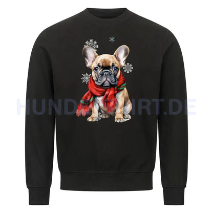 Premium Sweatshirt "Frenchi Winter" Schwarz – hunde-shirt.de