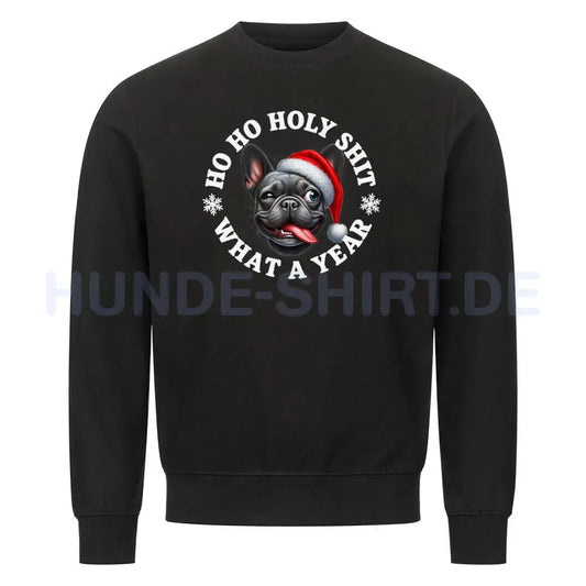 Premium Sweatshirt "Frenchie - HO HO...2" Schwarz – hunde-shirt.de