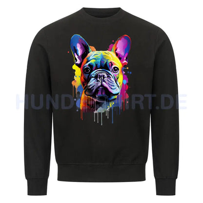 Premium Sweatshirt "Frenchie Paint" Schwarz – hunde-shirt.de