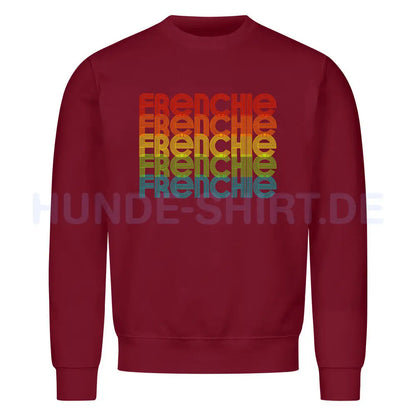 Premium Sweatshirt "Frenchie - RETRO" Burgunder – hunde-shirt.de