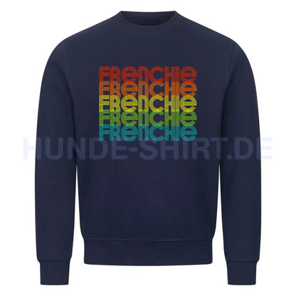 Premium Sweatshirt "Frenchie - RETRO" Navy Blue – hunde-shirt.de