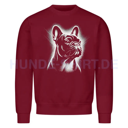 Premium Sweatshirt "Frenchie Shine" Burgunder – hunde-shirt.de