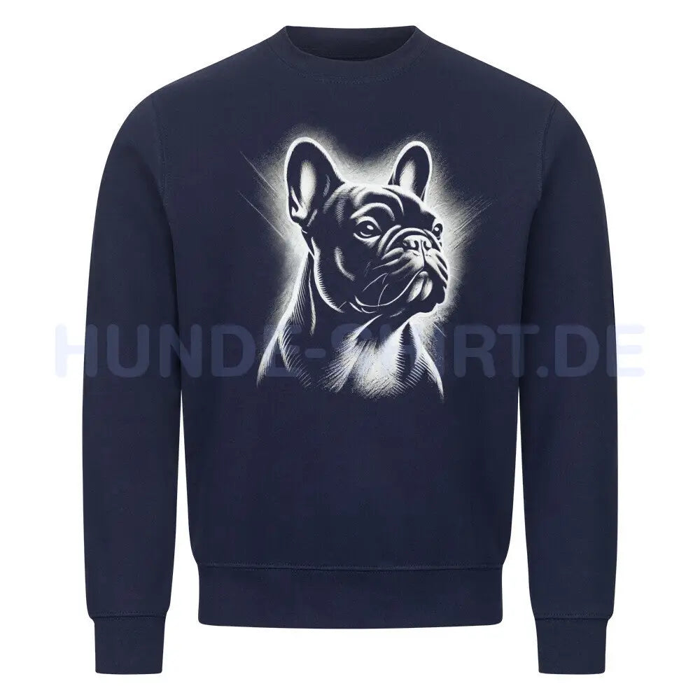 Premium Sweatshirt "Frenchie Shine" Navy Blue – hunde-shirt.de