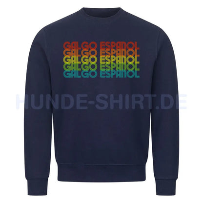 Premium Sweatshirt "Galgo - RETRO" Navy Blue – hunde-shirt.de