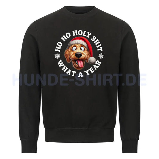 Premium Sweatshirt "Golden Doodle - HO HO..." Schwarz – hunde-shirt.de