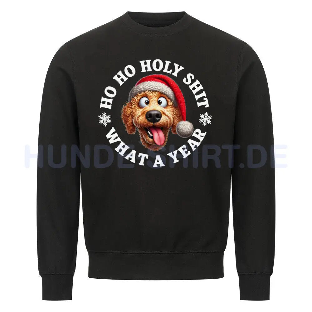 Premium Sweatshirt "Golden Doodle - HO HO..." Schwarz – hunde-shirt.de