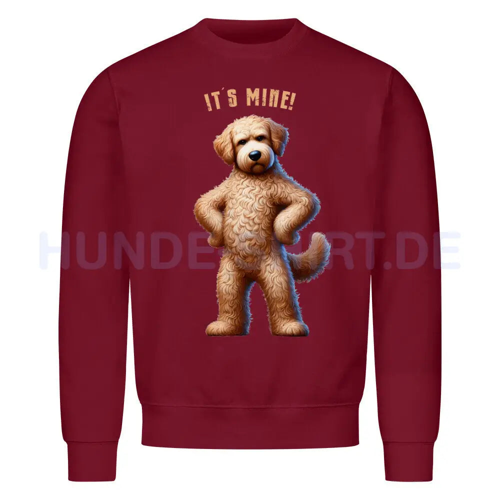 Premium Sweatshirt "Golden Doodle - It´s mine" Burgunder – hunde-shirt.de