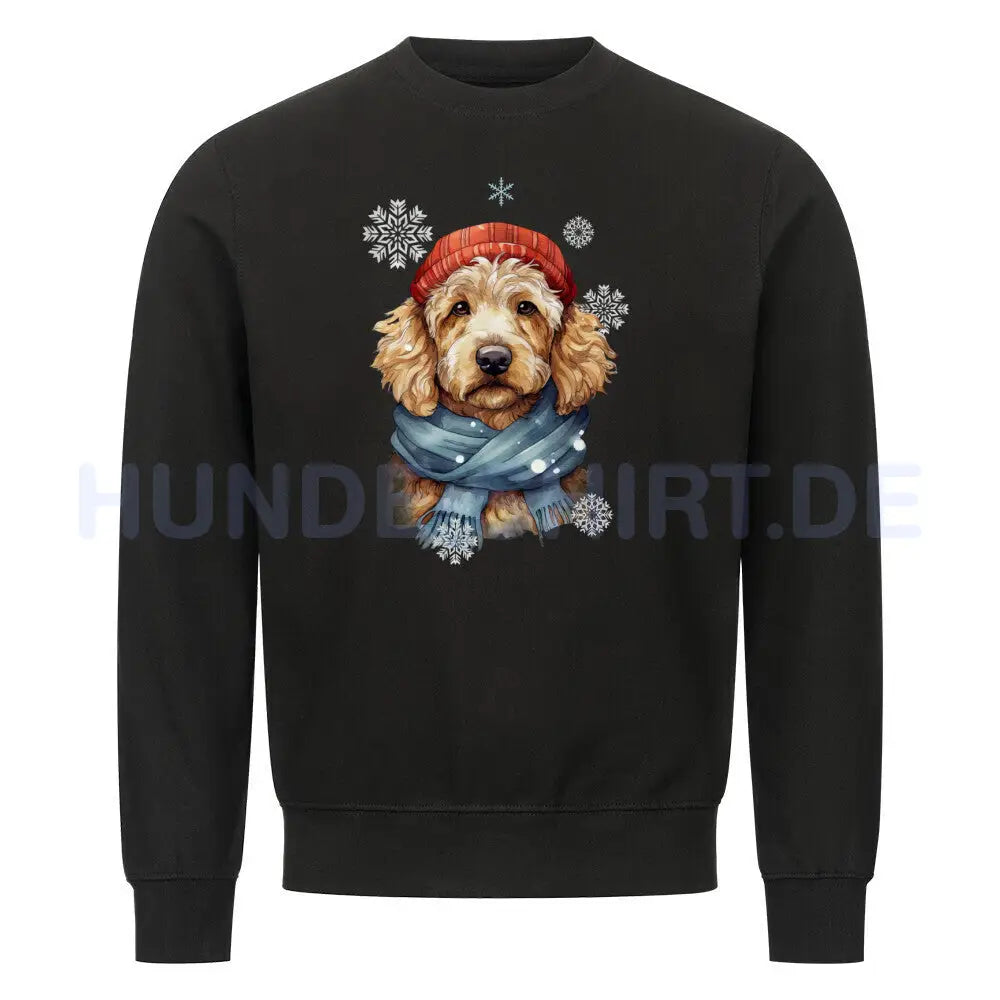 Premium Sweatshirt "Golden Doodle Winter" Schwarz – hunde-shirt.de