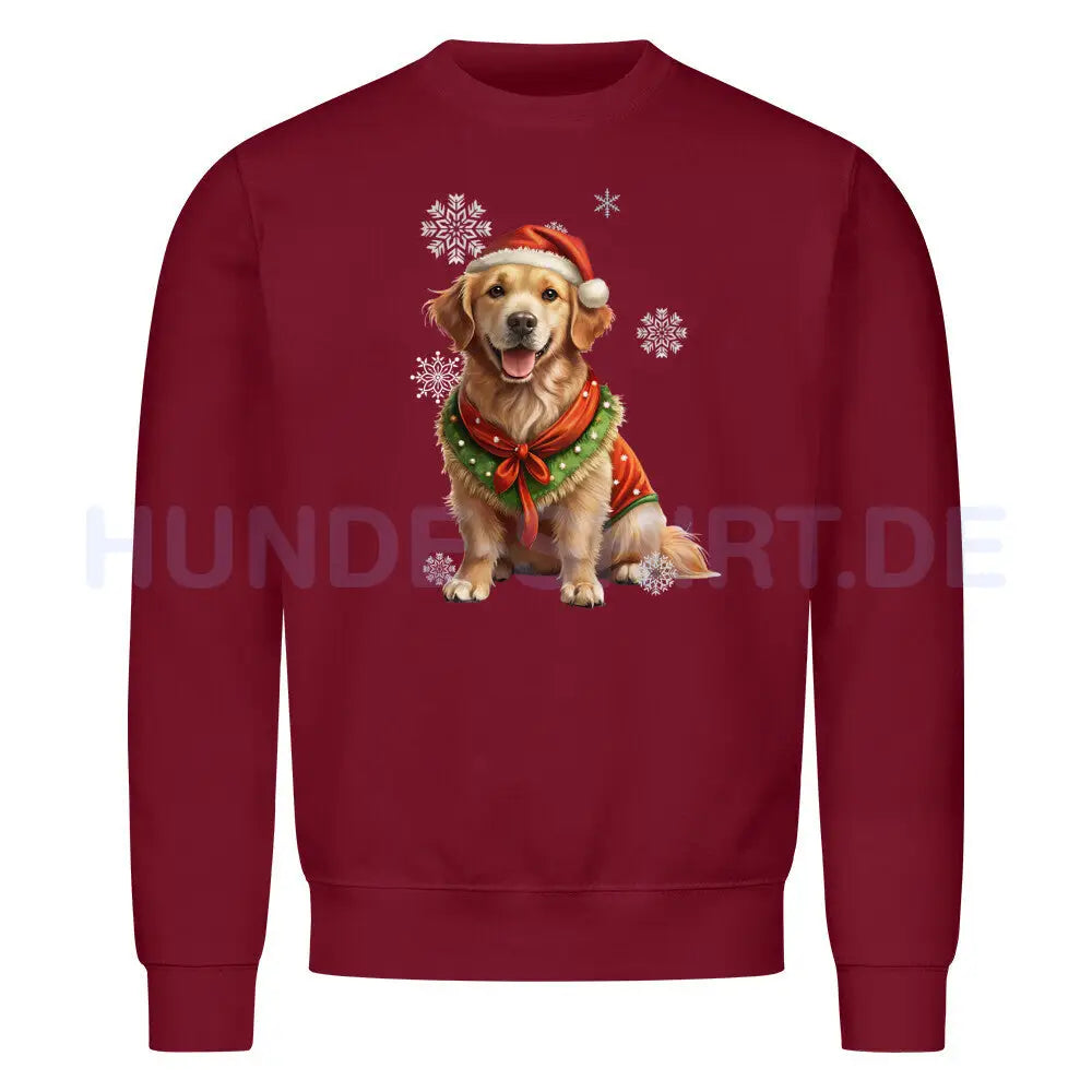 Premium Sweatshirt "Golden Retriever Christmas" Burgunder – hunde-shirt.de