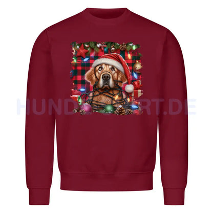 Premium Sweatshirt "Golden Retriever - Funny Christmas" Burgunder – hunde-shirt.de