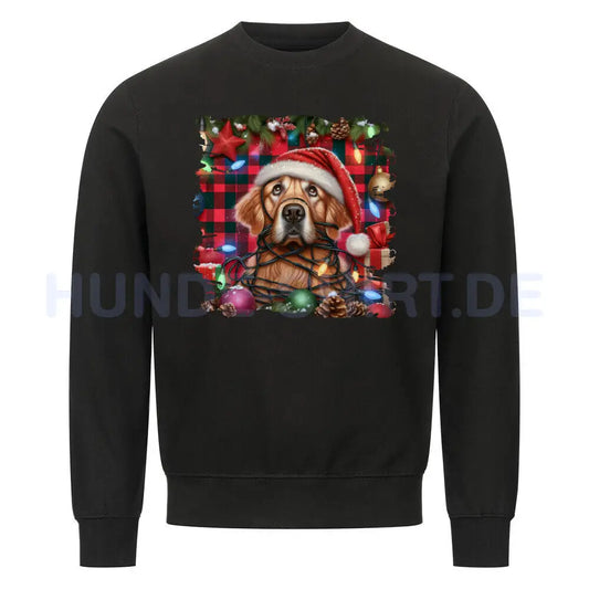 Premium Sweatshirt "Golden Retriever - Funny Christmas" Schwarz – hunde-shirt.de