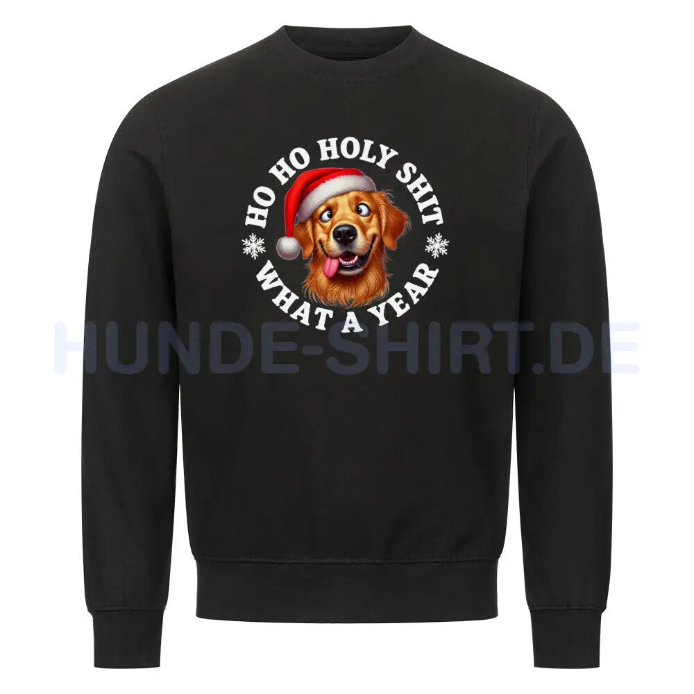 Premium Sweatshirt "Golden Retriever - HO HO..." Schwarz – hunde-shirt.de