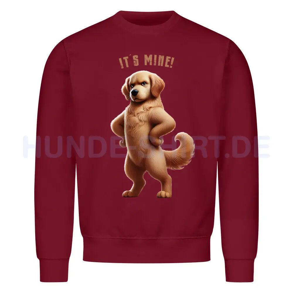 Premium Sweatshirt "Golden Retriever - It´s mine!" Burgunder – hunde-shirt.de