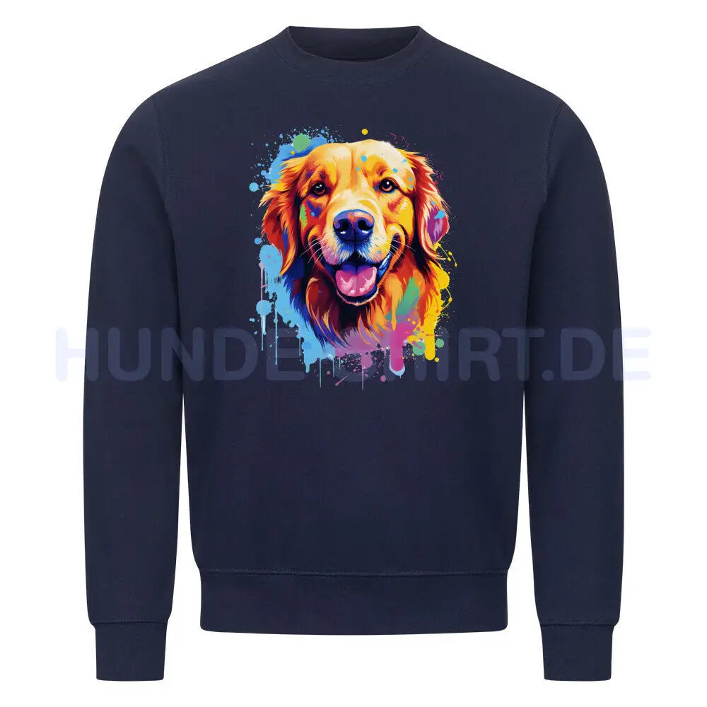 Premium Sweatshirt "Golden Retriever Paint" Navy Blue – hunde-shirt.de