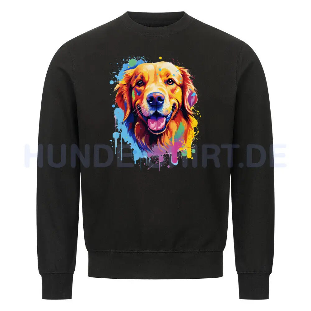 Premium Sweatshirt "Golden Retriever Paint" Schwarz – hunde-shirt.de