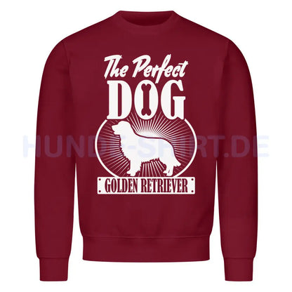 Premium Sweatshirt "Golden Retriever - Perfect Dog" Burgunder – hunde-shirt.de