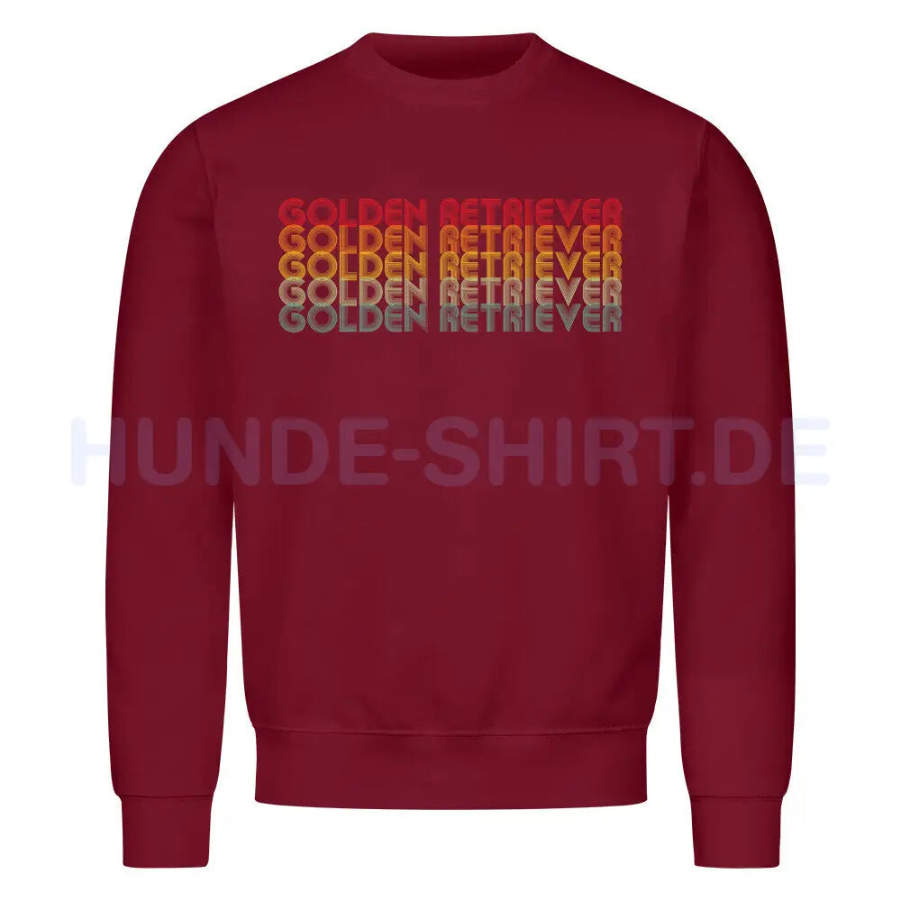 Premium Sweatshirt "Golden Retriever - RETRO" Burgunder – hunde-shirt.de