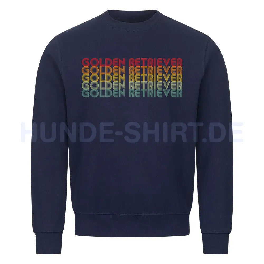 Premium Sweatshirt "Golden Retriever - RETRO" Navy Blue – hunde-shirt.de