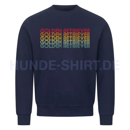 Premium Sweatshirt "Golden Retriever - RETRO" Navy Blue – hunde-shirt.de