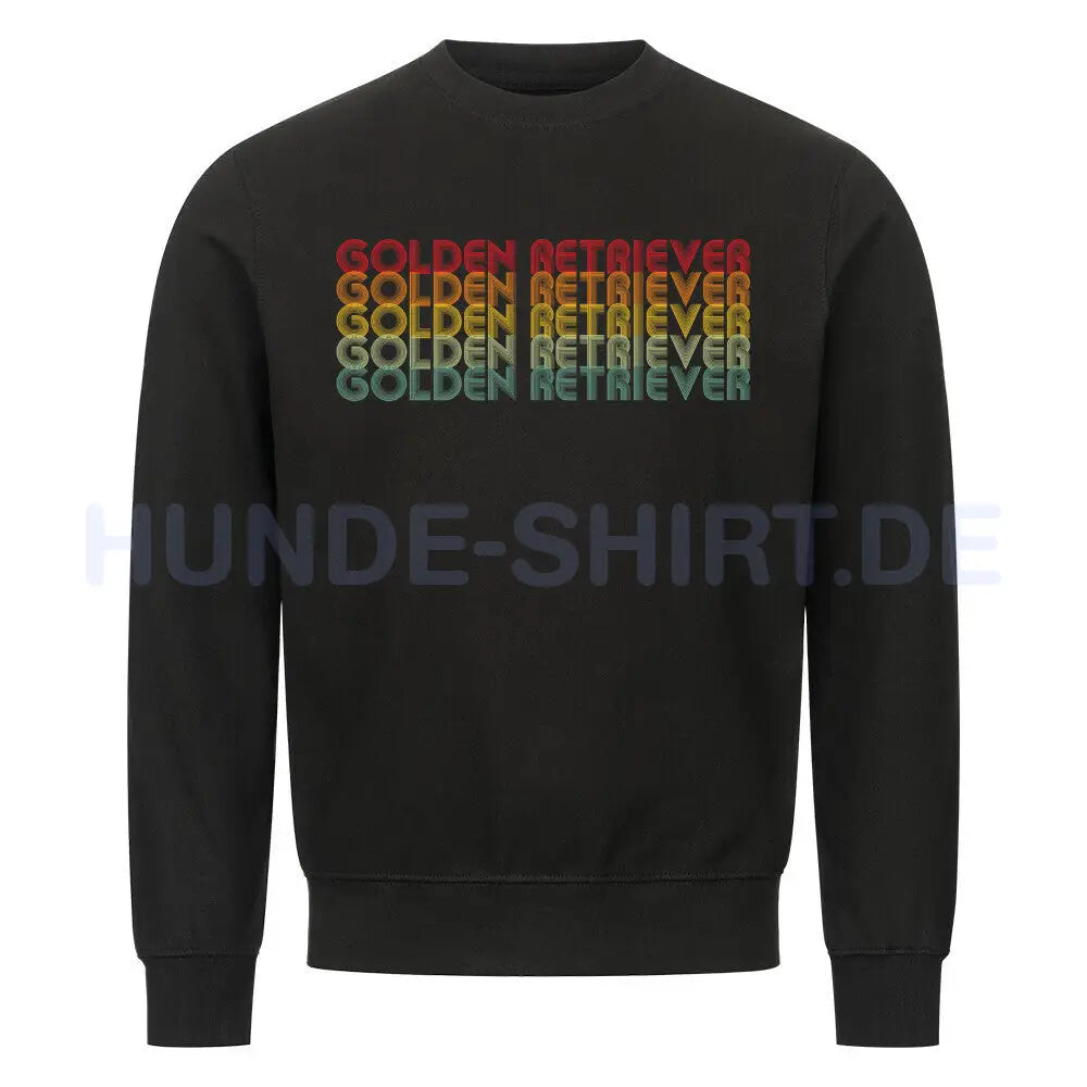 Premium Sweatshirt "Golden Retriever - RETRO" Schwarz – hunde-shirt.de