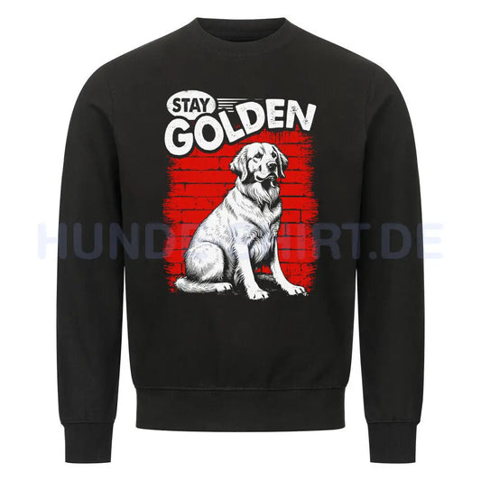 Premium Sweatshirt "Golden Retriever - Stay Golden" Schwarz – hunde-shirt.de