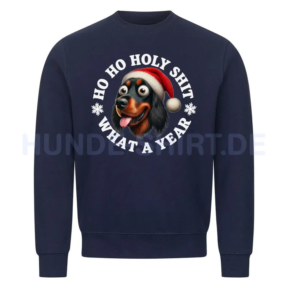 Premium Sweatshirt "Gordon Setter - HO HO..." Navy Blue – hunde-shirt.de