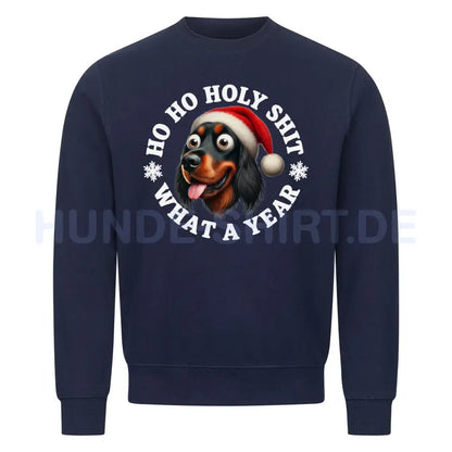 Premium Sweatshirt "Gordon Setter - HO HO..." Navy Blue – hunde-shirt.de