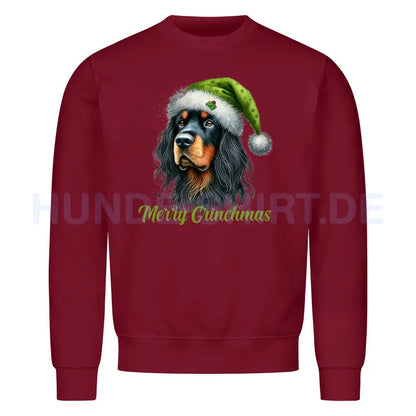 Premium Sweatshirt "Gordon Setter - Merry Grinchmas" Burgunder – hunde-shirt.de