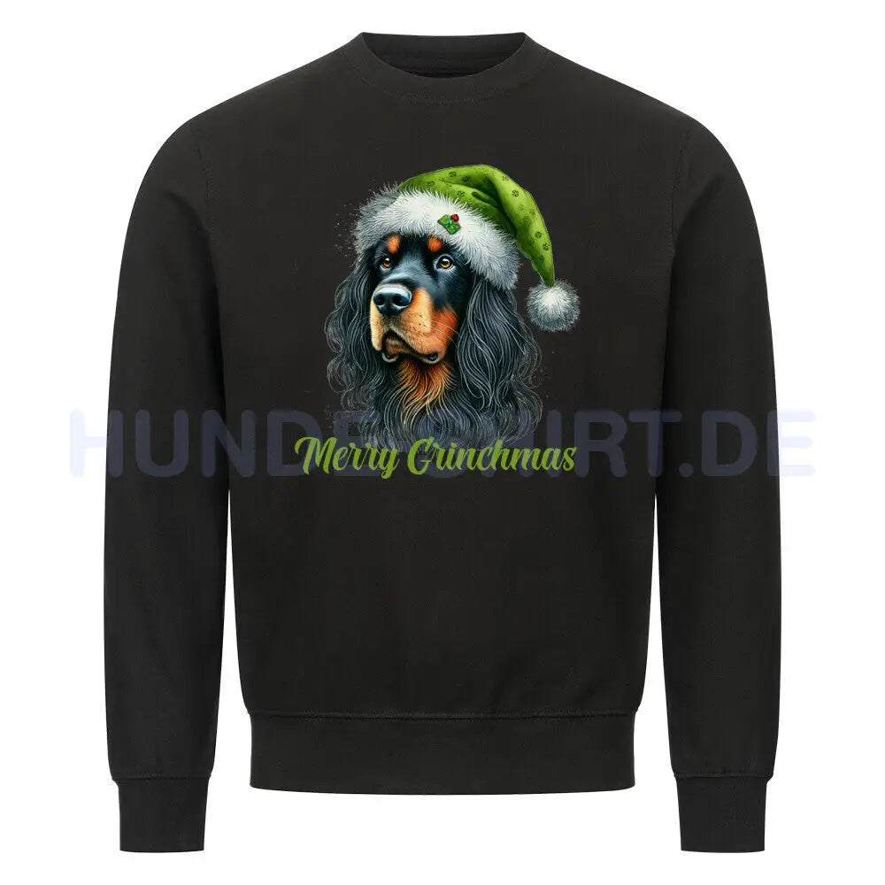 Premium Sweatshirt "Gordon Setter - Merry Grinchmas" Schwarz – hunde-shirt.de