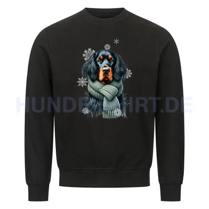 Premium Sweatshirt "Gordon Setter Winter" Schwarz – hunde-shirt.de