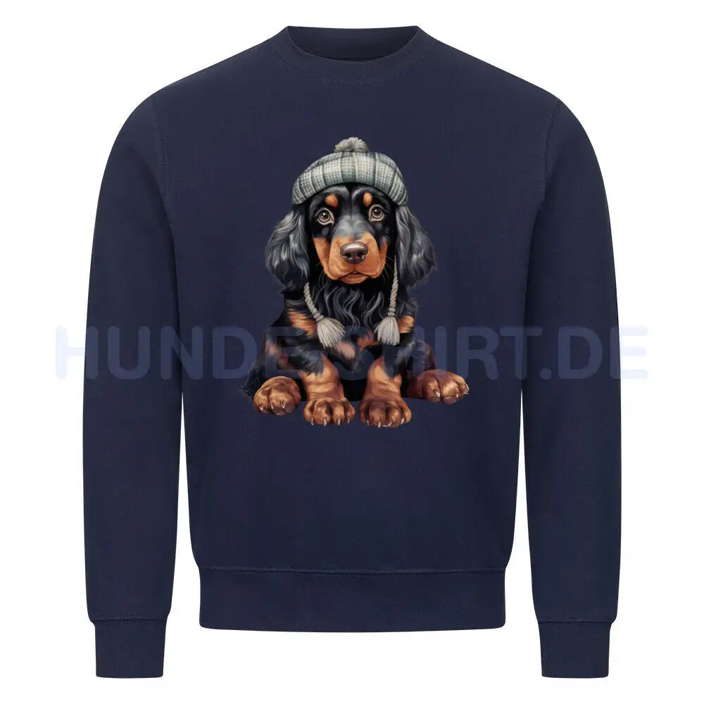 Premium Sweatshirt "Gordon Setter - Winterbub" Navy Blue – hunde-shirt.de