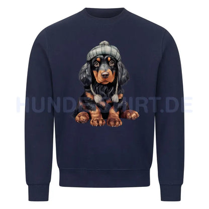 Premium Sweatshirt "Gordon Setter - Winterbub" Navy Blue – hunde-shirt.de