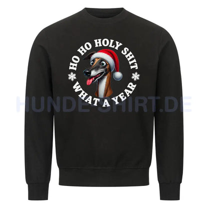 Premium Sweatshirt "Greyhound - HO HO..." Schwarz – hunde-shirt.de