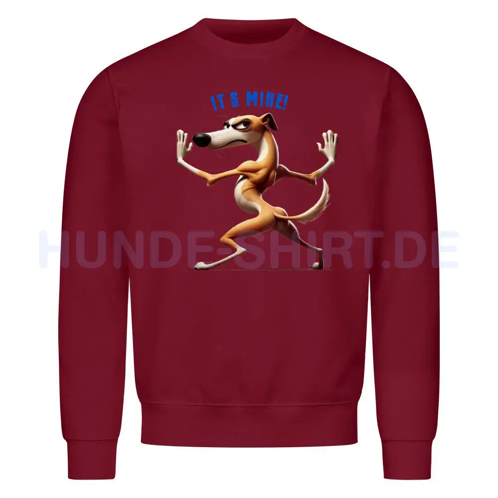 Premium Sweatshirt "Greyhound - It´s mine!" Burgunder – hunde-shirt.de