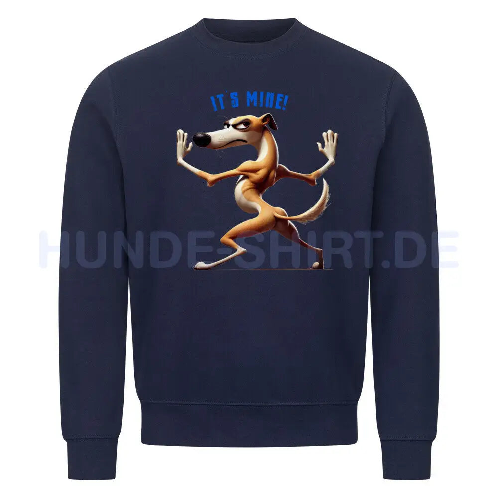 Premium Sweatshirt "Greyhound - It´s mine!" Navy Blue – hunde-shirt.de