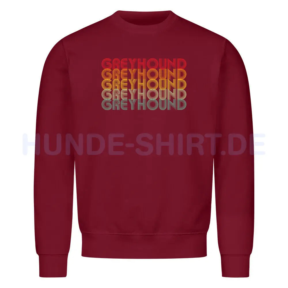 Premium Sweatshirt "Greyhound - RETRO" Burgunder – hunde-shirt.de