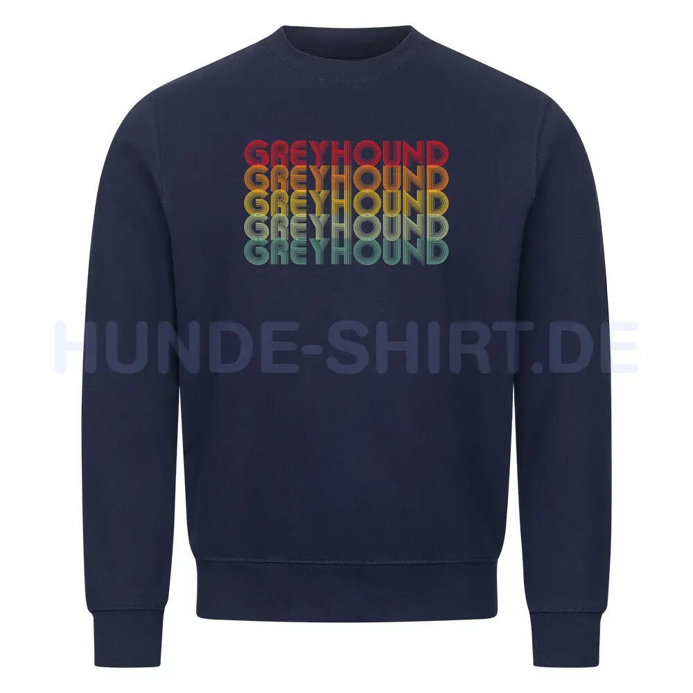 Premium Sweatshirt "Greyhound - RETRO" Navy Blue – hunde-shirt.de