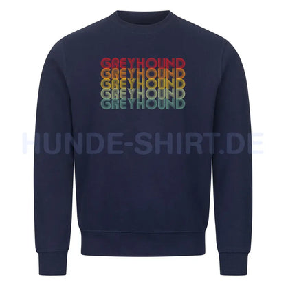 Premium Sweatshirt "Greyhound - RETRO" Navy Blue – hunde-shirt.de