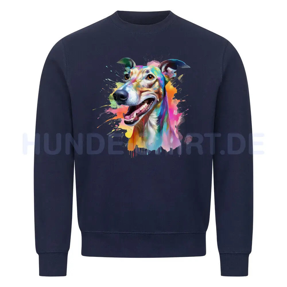 Premium Sweatshirt "Greyhound - Splash" Navy Blue – hunde-shirt.de