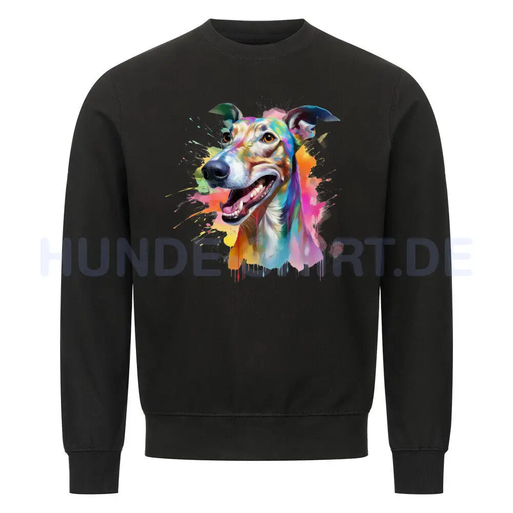 Premium Sweatshirt "Greyhound - Splash" Schwarz – hunde-shirt.de