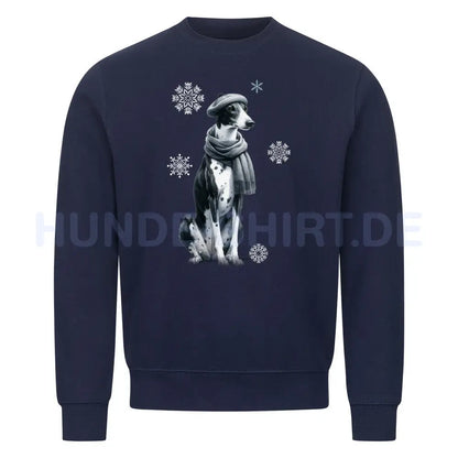 Premium Sweatshirt "Greyhound Winter" Navy Blue – hunde-shirt.de