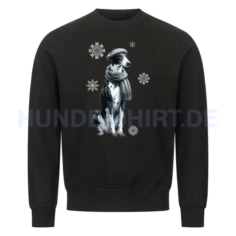 Premium Sweatshirt "Greyhound Winter" Schwarz – hunde-shirt.de