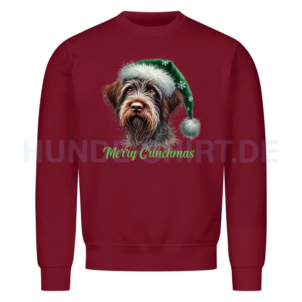 Premium Sweatshirt "Griffon Korthals - Merry Grinchmas" Burgunder – hunde-shirt.de