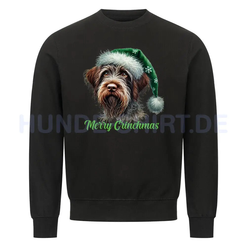 Premium Sweatshirt "Griffon Korthals - Merry Grinchmas" Schwarz – hunde-shirt.de