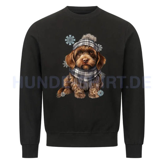 Premium Sweatshirt "Griffon Korthals - Winter" Schwarz – hunde-shirt.de