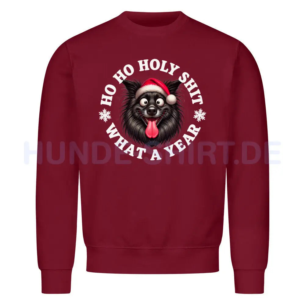 Premium Sweatshirt "Groenendael - HO HO..." Burgunder – hunde-shirt.de