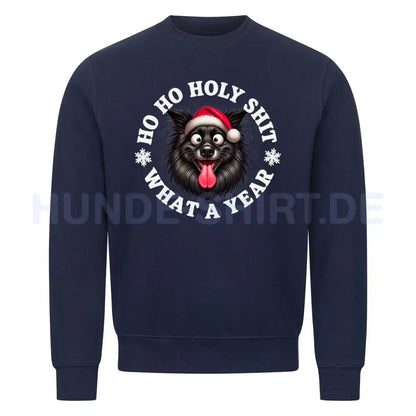 Premium Sweatshirt "Groenendael - HO HO..." Navy Blue – hunde-shirt.de